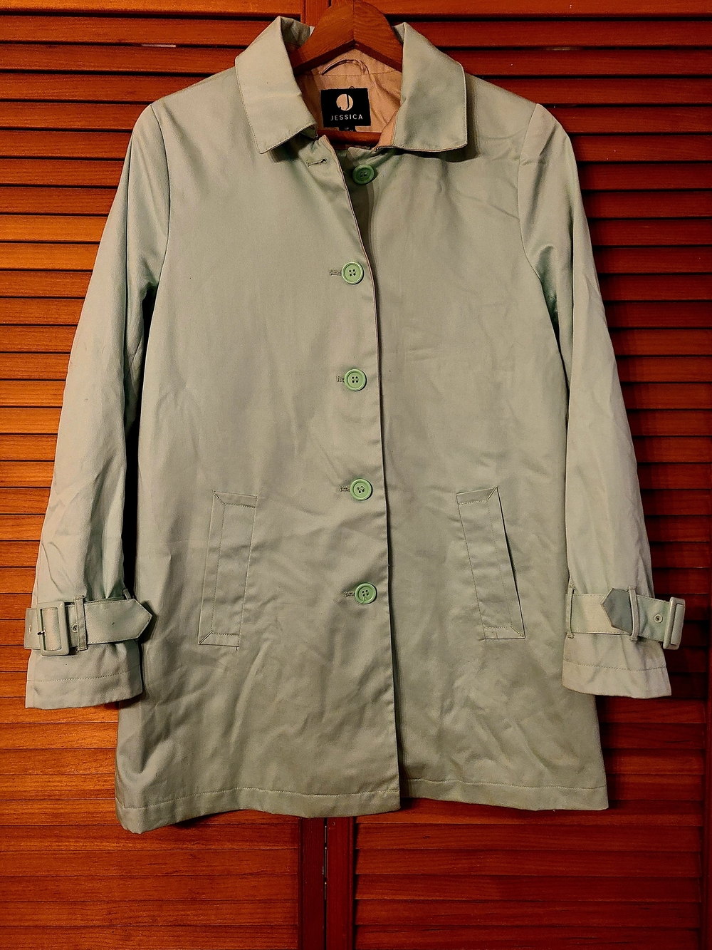 Jessica Women's Light Mint Green Trench Coat